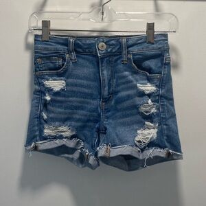 American Eagle Outfitters Ripped Blue Jean Shorts